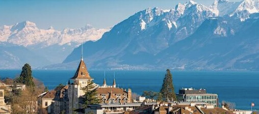 Vue du Mont Blanc depuis Lausanne